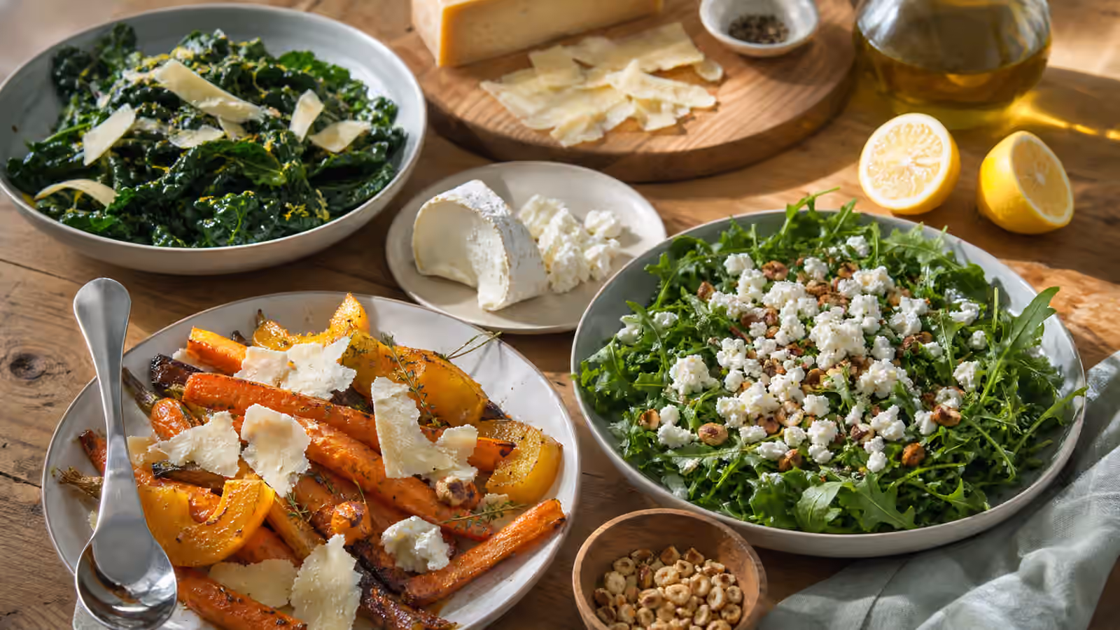 Cheese for Salads and Vegetables: Fresh, Shaved, Crumbled, and Warm