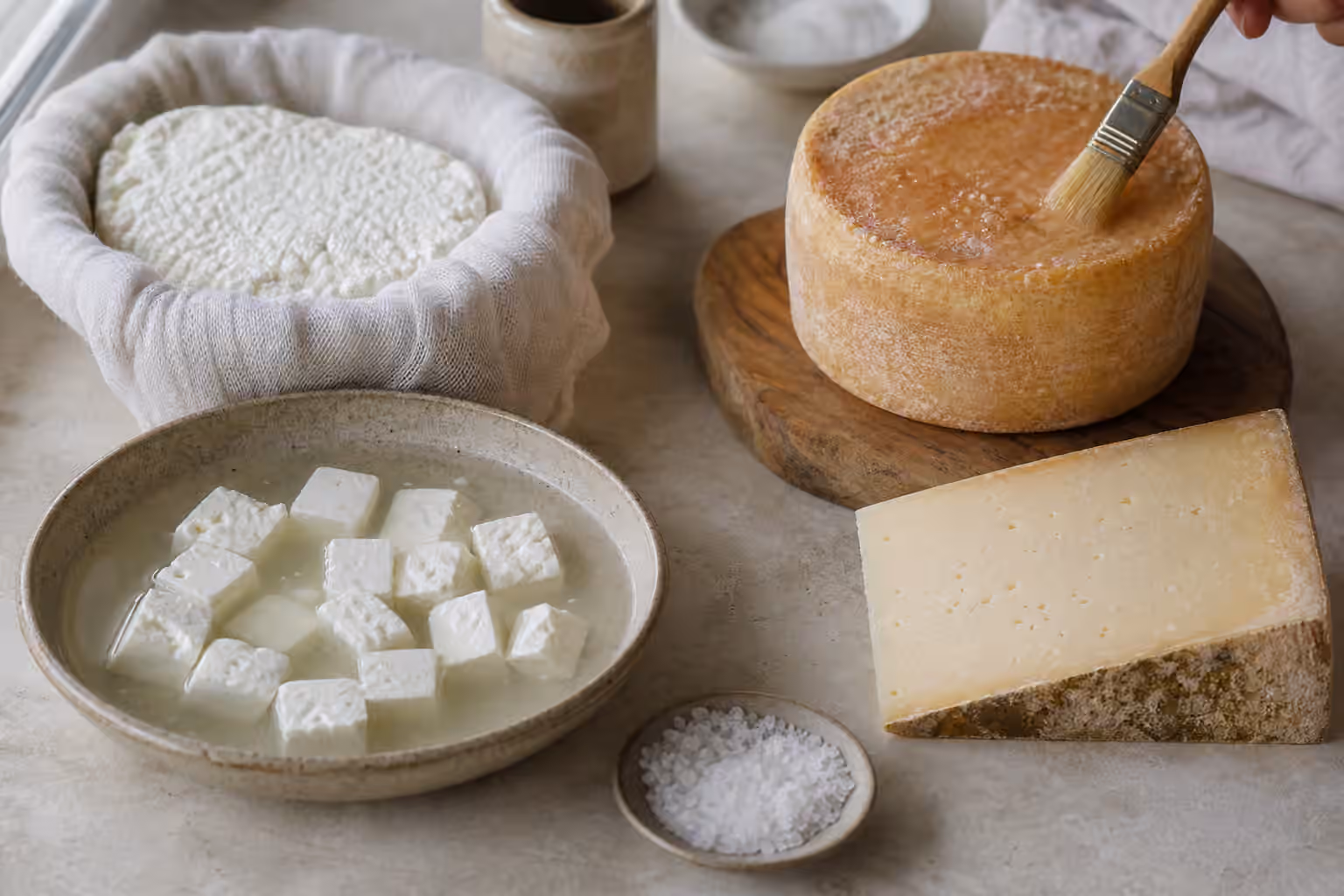 Salt in Cheese: Brine, Dry Salt, Flavor, and Texture