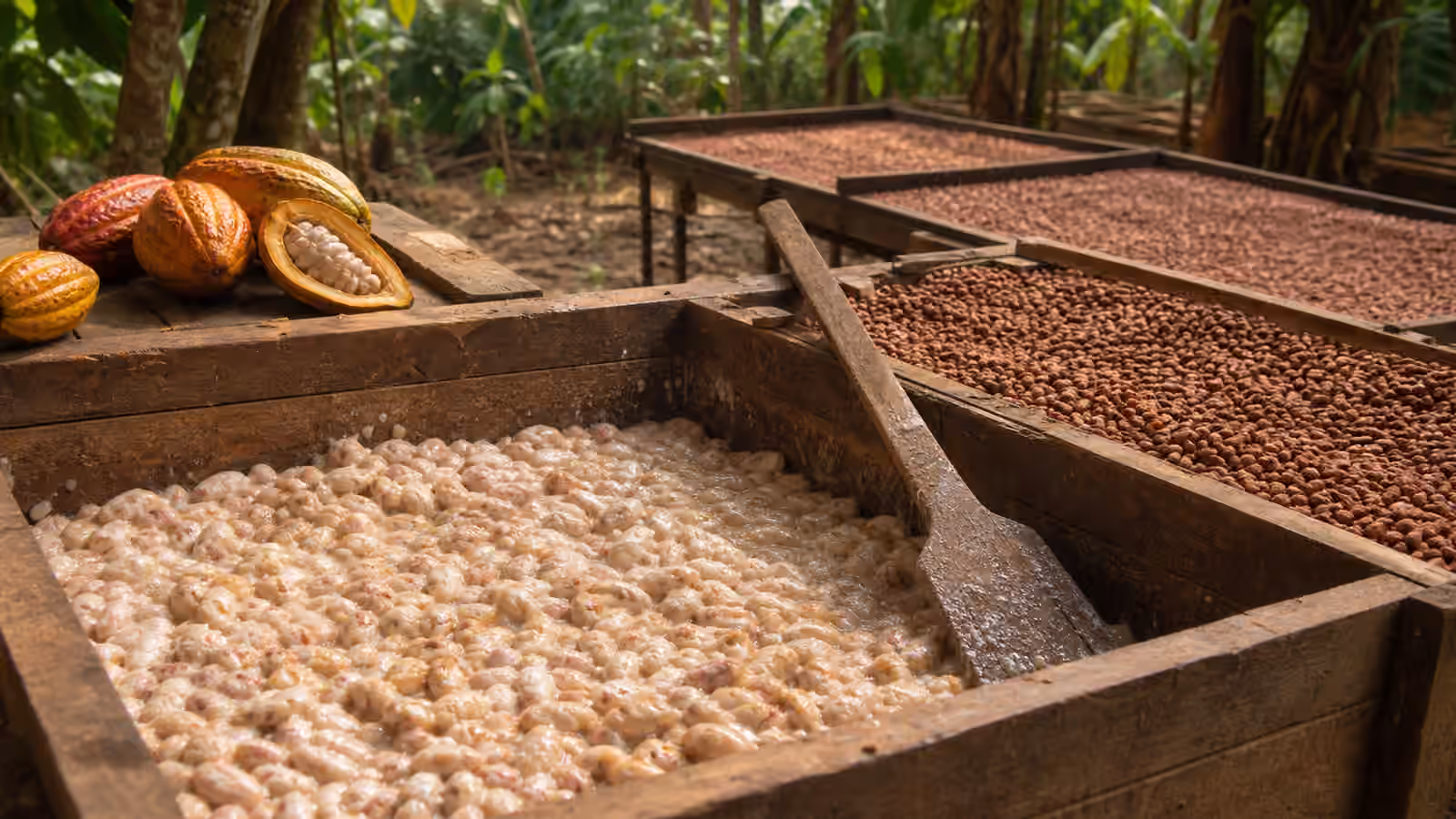 Cacao Fermentation and Drying: Flavor Before the Roast