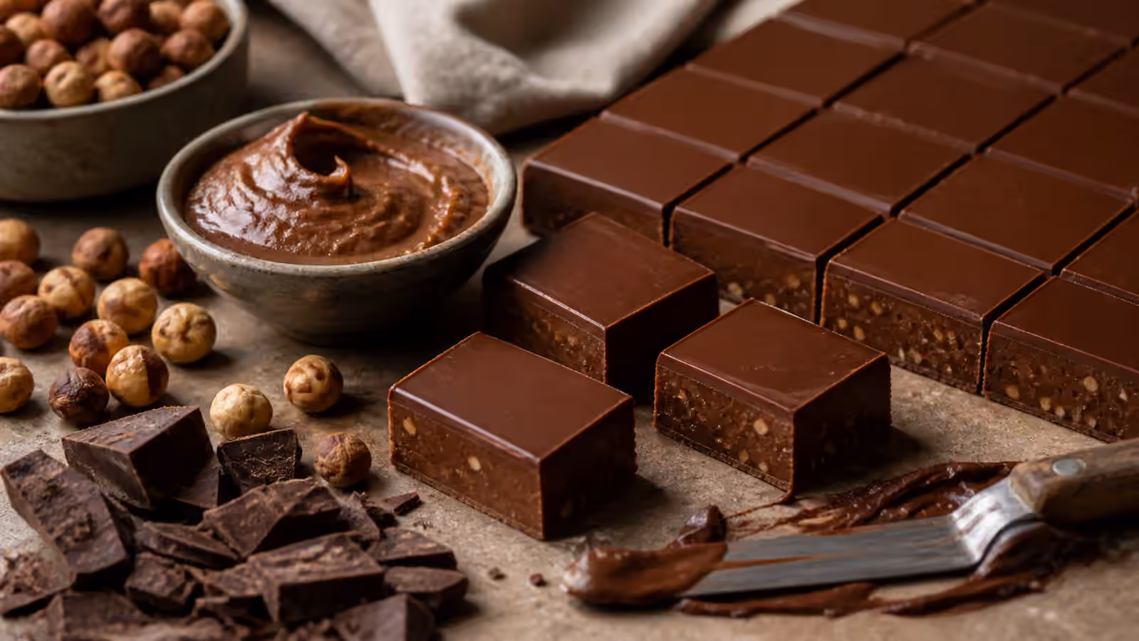 Gianduja and Nut Praline: Chocolate, Nuts, and Smooth Texture
