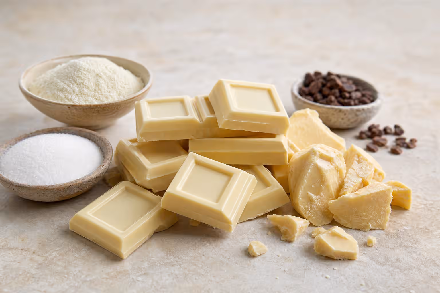 White Chocolate: Cocoa Butter, Dairy, Sugar, and Texture