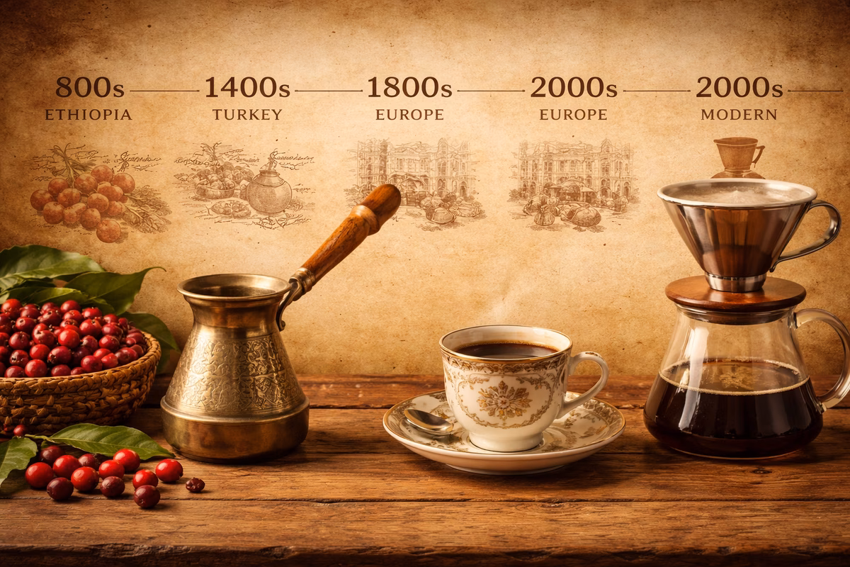 A Short History of Coffee: From Ethiopian Highlands to Your Morning Cup