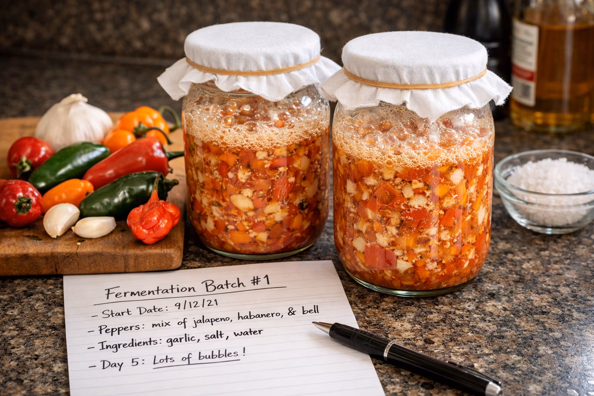 First Lacto-Fermented Hot Sauce Batch