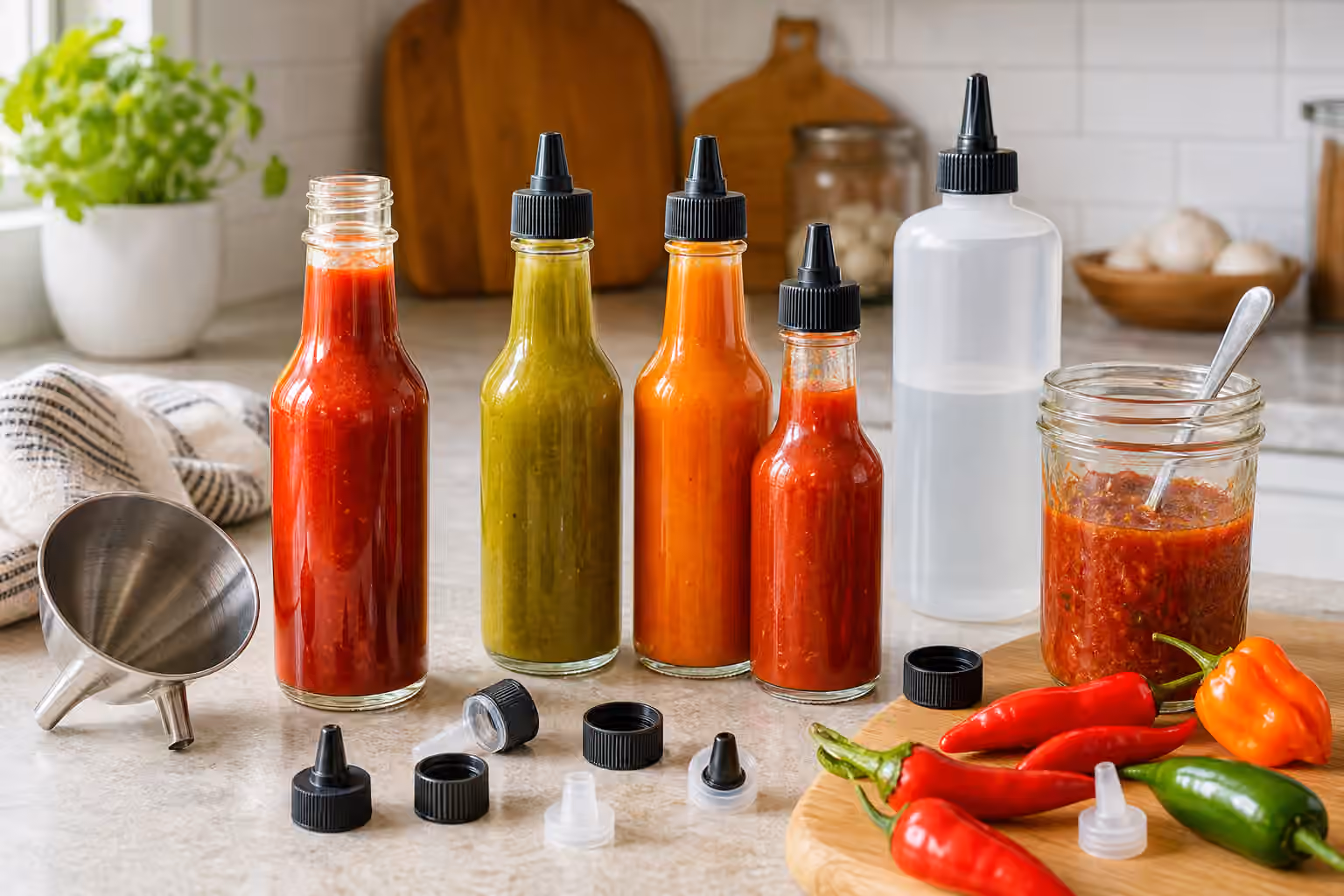 Bottling Hot Sauce for the Table