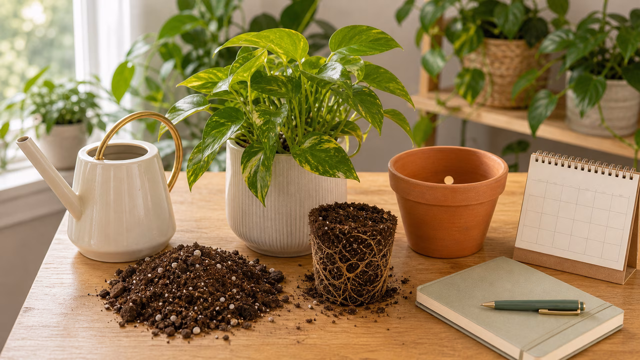 A practical indoor plant care setup for the five things every houseplant needs.