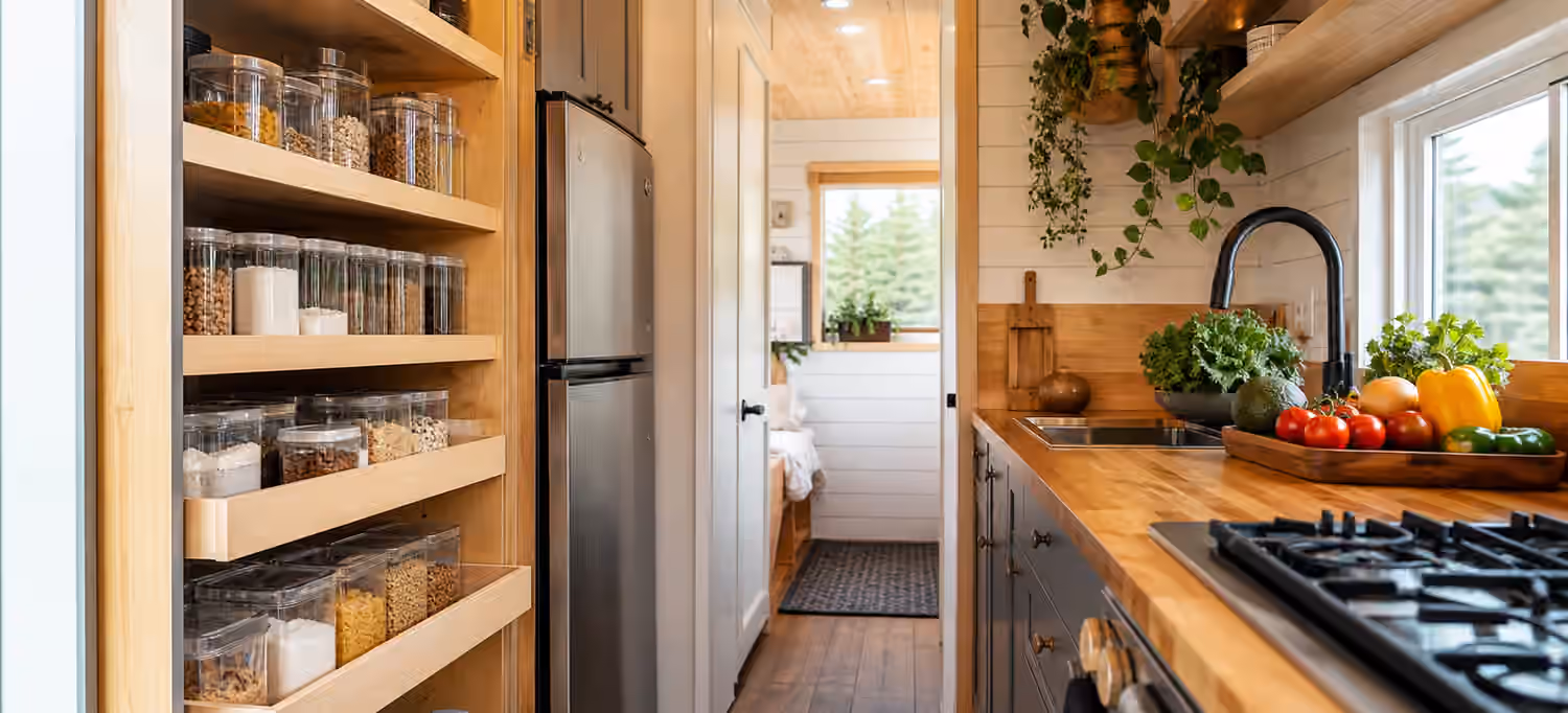 Tiny Home Pantry and Grocery Planning: Food Storage, Shopping Rhythm, and Kitchen Flow