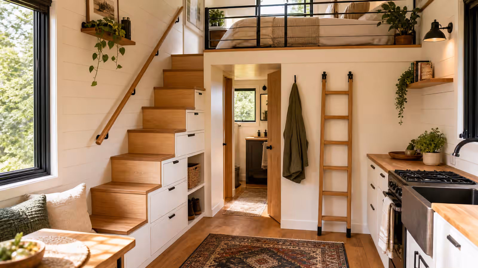 Tiny Home Stairs, Ladders, and Loft Access: The Route You Use Half Awake